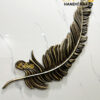 Elegant Brass Feather Wall Hanging - Antique Lacquer Finish - Image 4