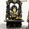 Exquisite Brass Ganesh Lakshmi Statues: Divine Duo for Elegant Spaces - Image 2