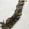 Elegant Brass Feather Wall Hanging - Antique Lacquer Finish - Image 3