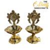 Medium Traditional Brass Shankha Chakra Deepam/Deepak – Divine Oil Lamp for Home Decor & Pooja - Image 2
