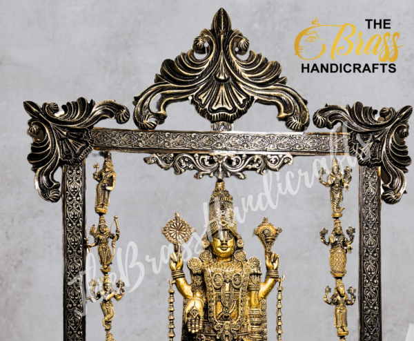 Exclusive Brass Tirupati Balaji Wall Hanging with Dashavtar | Balaji Statue with 10 Incarnations of Vishnu | Exclusive wall decor and Gifting - Image 2