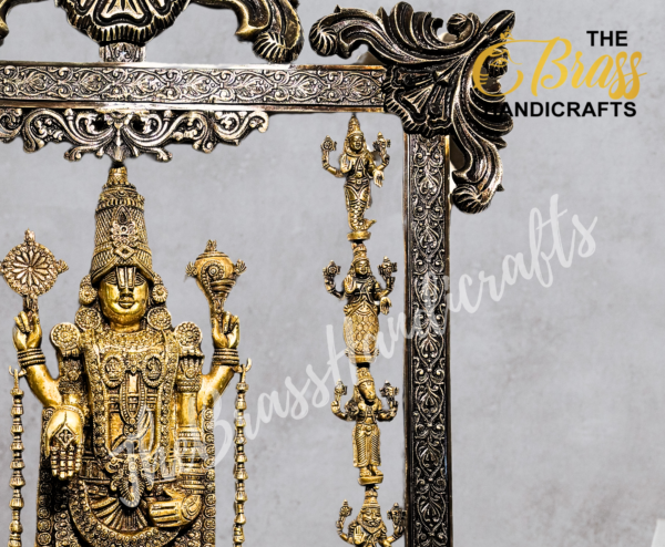 Exclusive Brass Tirupati Balaji Wall Hanging with Dashavtar | Balaji Statue with 10 Incarnations of Vishnu | Exclusive wall decor and Gifting - Image 5