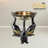 Decorative Traditional Indian Bowl with 3 Ducks Design Brass Urli with Ghungroo | Handcrafted Home Décor for Living Room & Entryway by TBH