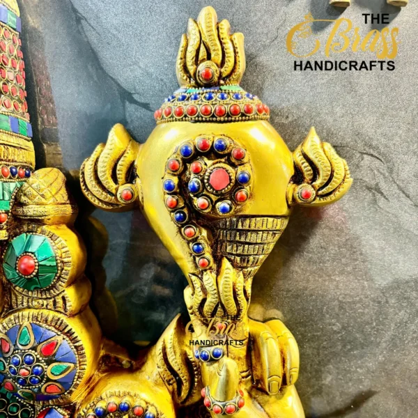 Tirupati Balaji Brass Bust | 15-Inch Lord Vishnu Idol | Shri Venkateswara Sculpture | Elegant Home Décor with Mosaic Stonework - Image 5