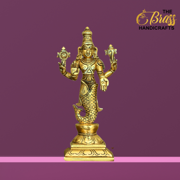 Brass Dashavatar Idol set, 10 incarnations of vishnu dashavatar statues, dashavtar for home decor, temple decor, set of 10 idols, 10" each. - Image 4