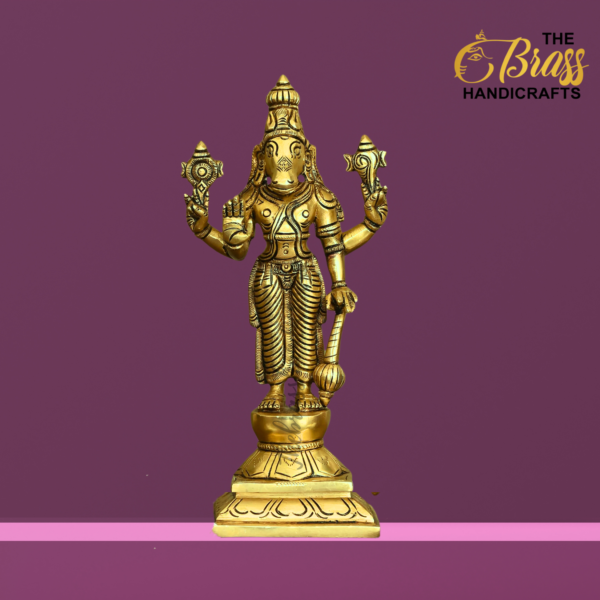 Brass Dashavatar Idol set, 10 incarnations of vishnu dashavatar statues, dashavtar for home decor, temple decor, set of 10 idols, 10" each. - Image 6