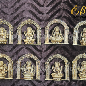 Brass Ashtalakshmi with Frame Wall hanging 4" for puja room decor, home decor, office decor, ashtalakshmi idols, for growth and prosperity