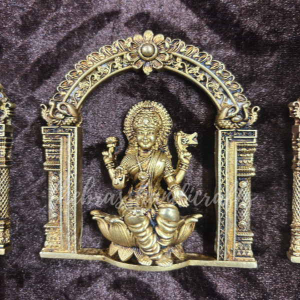 Brass Ashtalakshmi with Frame Wall hanging 4" for puja room decor, home decor, office decor, ashtalakshmi idols, for growth and prosperity