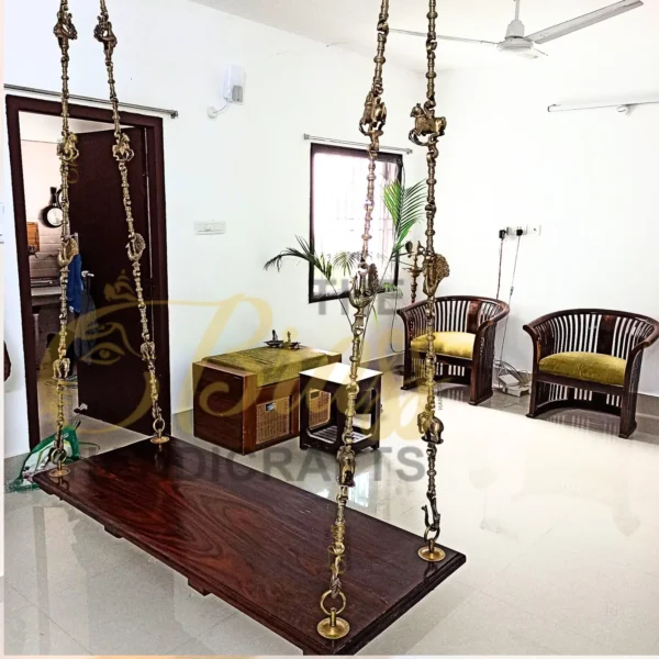 Brass Indian Swing Chain Set – Royal Antique Home Décor for Traditional and Modern Spaces | Indian Indoor Swing | Oonjal Swing Jhula Chain