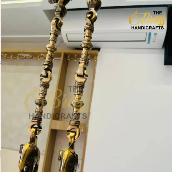 Brass Indian Swing Chain Set – Royal Antique Home Décor for Traditional and Modern Spaces | Indian Indoor Swing | Oonjal Swing Jhula Chain - Image 3