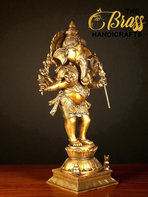 Brass Ganesha Statue in Dancing Pose, Ganpati Dancing idol for home decor, office decor, anniversary gift, temple decor, Ganesha Idol Decor