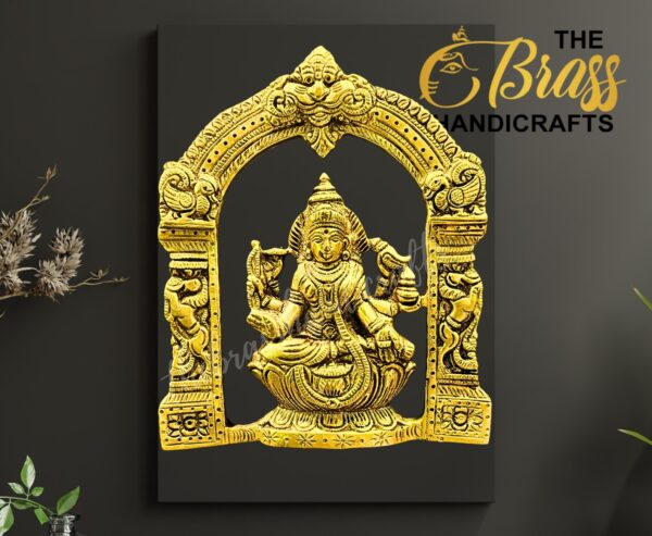 Pure Brass Ashtalakshmi with Prabhavali Frame Wall Art | Superfine Ashtalakshmi Wall hanging | Ashtalakshmi Wall Art for Home & Temple decor - Image 4