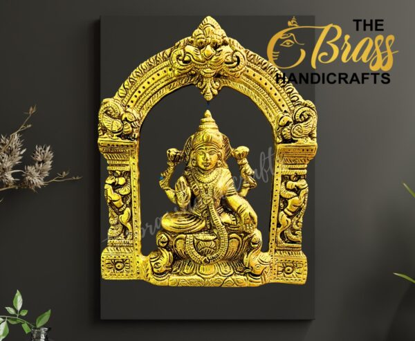 Pure Brass Ashtalakshmi with Prabhavali Frame Wall Art | Superfine Ashtalakshmi Wall hanging | Ashtalakshmi Wall Art for Home & Temple decor