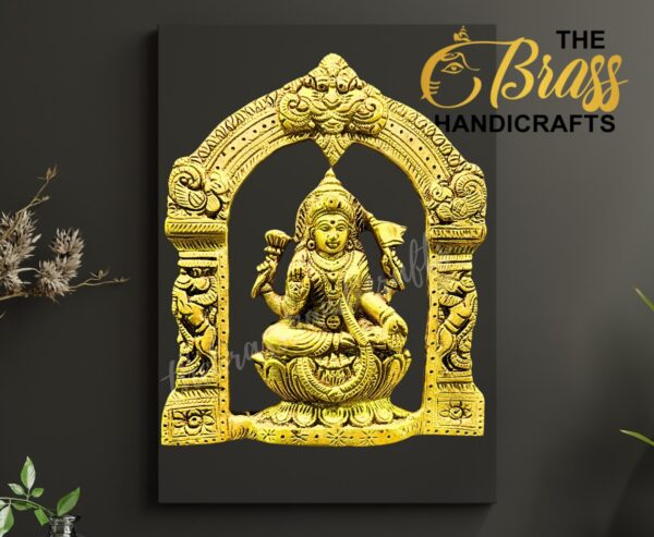 Pure Brass Ashtalakshmi with Prabhavali Frame Wall Art | Superfine Ashtalakshmi Wall hanging | Ashtalakshmi Wall Art for Home & Temple decor