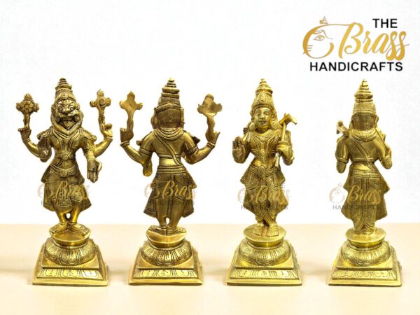 Brass Vishnu Dashavatar Set of 10 | 13" Superfine Hindu Deity Idols | Gold Antique Finish | Vishnu Dashavatar Statues for Temple & Home Decor - Image 2