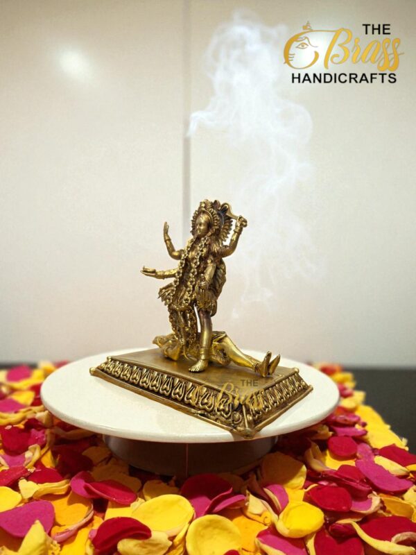 Pure Brass Goddess Kali Statue | Lost Wax Casting | Superfine Intricate Detailing | Divine Mahakali Idol for Home Decor, Temple & Pooja Room | Handcrafted Brass Art - Image 2