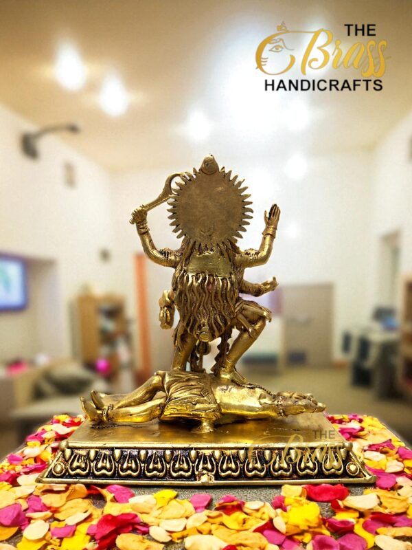 Pure Brass Goddess Kali Statue | Lost Wax Casting | Superfine Intricate Detailing | Divine Mahakali Idol for Home Decor, Temple & Pooja Room | Handcrafted Brass Art - Image 4