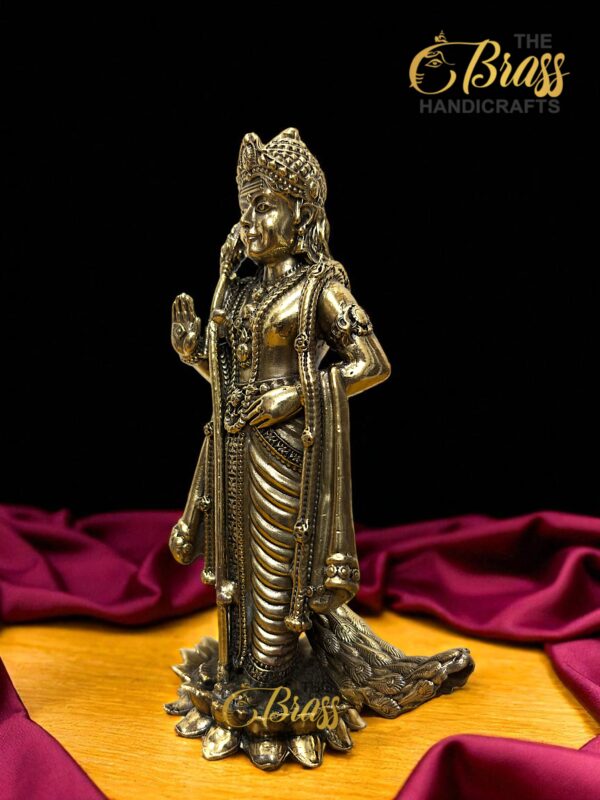 Pure Brass Murugan Statue | Superfine Lost Wax Casting | Intricately Carved Lord Murugan Idol for Home, Temple & Office Decor