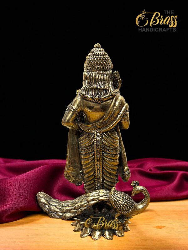 Pure Brass Murugan Statue | Superfine Lost Wax Casting | Intricately Carved Lord Murugan Idol for Home, Temple & Office Decor