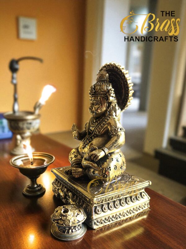 Pure Brass Lord Kuber Statue | 3D Design with Intricate Carving | Wealth God Idol for Home Decor, Office & Pooja Room | Handcrafted Indian Brass Art - Image 4