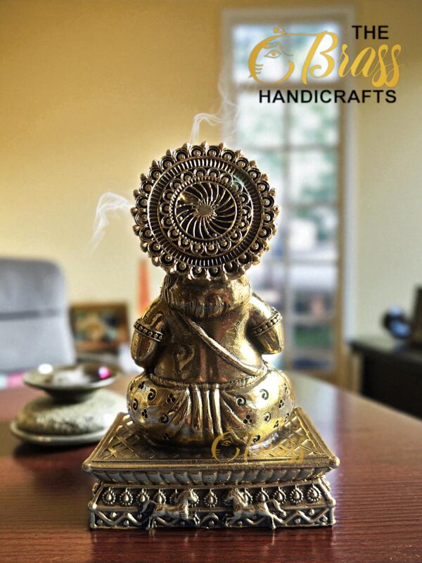 Pure Brass Lord Kuber Statue | 3D Design with Intricate Carving | Wealth God Idol for Home Decor, Office & Pooja Room | Handcrafted Indian Brass Art