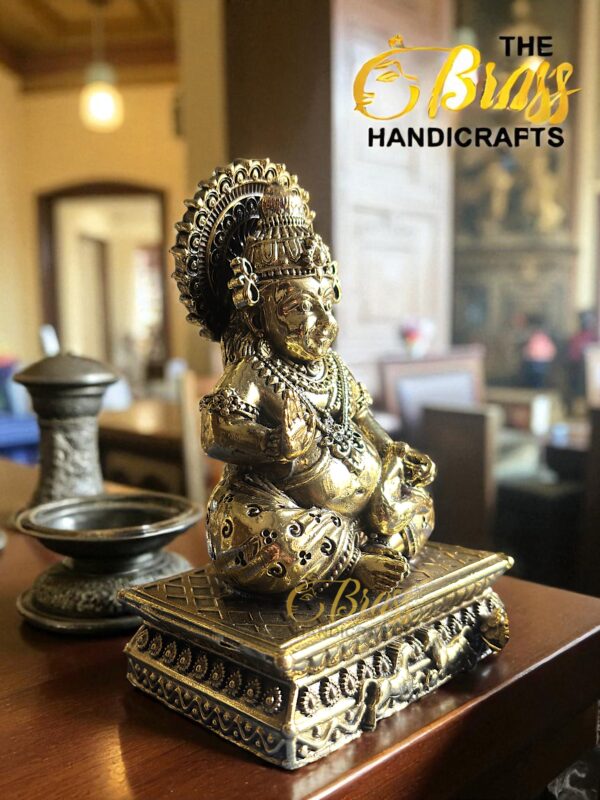 Pure Brass Lord Kuber Statue | 3D Design with Intricate Carving | Wealth God Idol for Home Decor, Office & Pooja Room | Handcrafted Indian Brass Art - Image 2