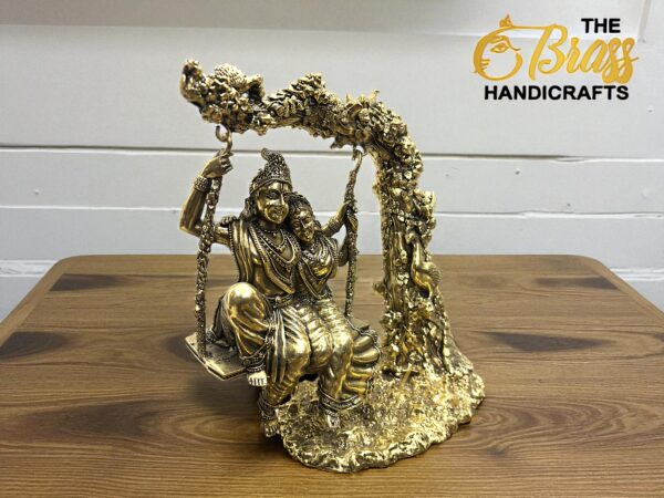 Brass Radha Krishna on Swing