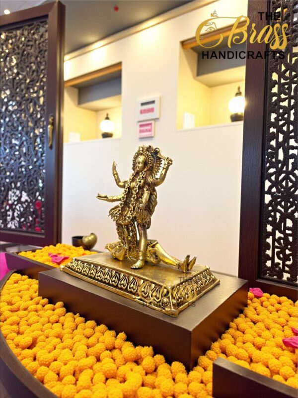 Pure Brass Goddess Kali Statue | Lost Wax Casting | Superfine Intricate Detailing | Divine Mahakali Idol for Home Decor, Temple & Pooja Room | Handcrafted Brass Art - Image 5