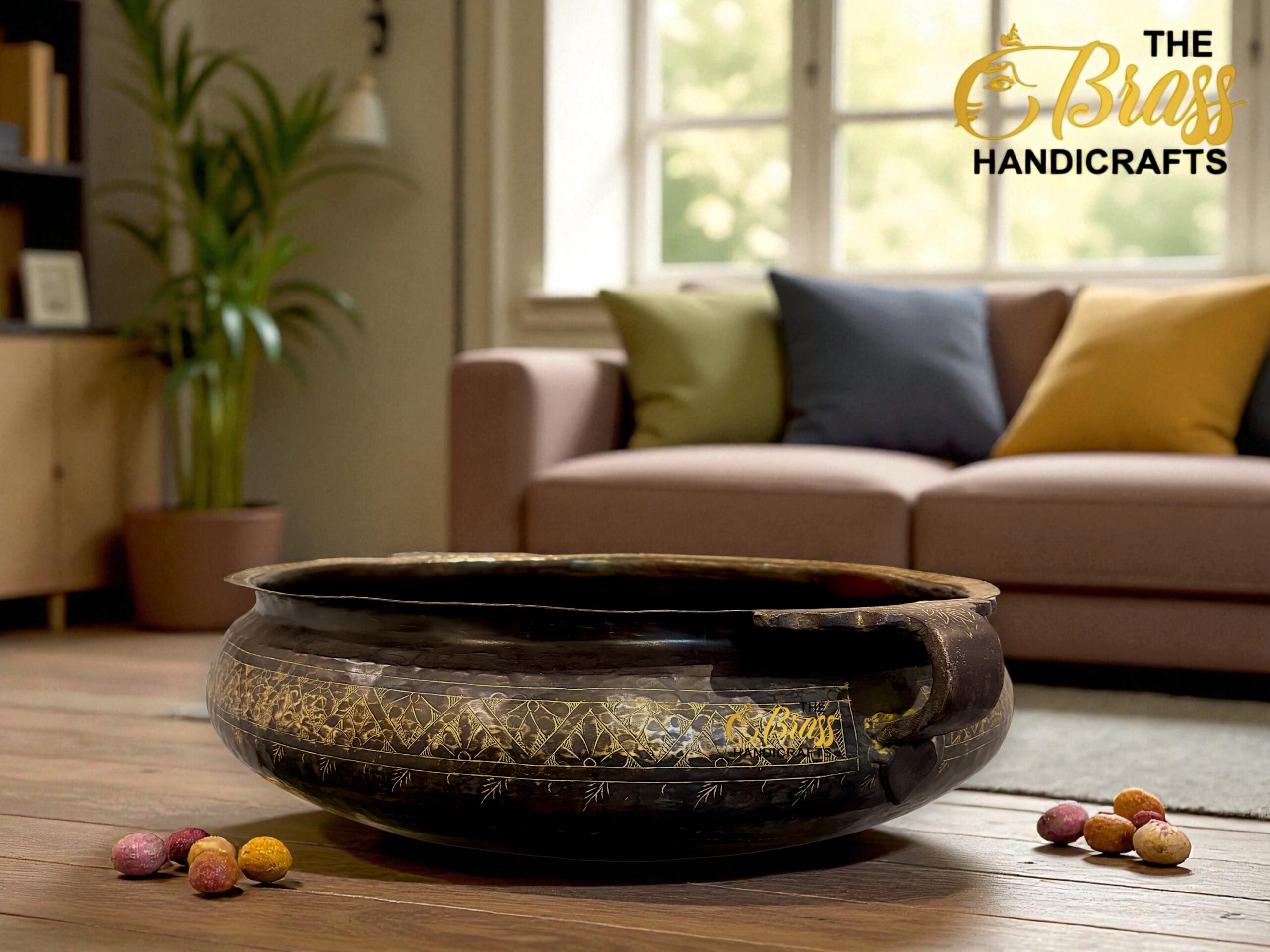 brass kerala urli, brass urli bowl, brass decor bowl, indian home decor, antique finish urli, black brass urli, handcrafted urli, brass urli for flowers, pooja room decor, temple decor, office decor, indian brass art, floating flower bowl, luxury home decor, traditional indian decor, heavy brass urli