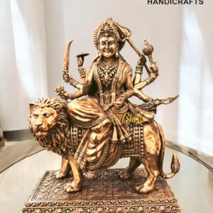 Brass Durga Mata Idol – Superfine Quality (8 Inches, Lost Wax Casting)