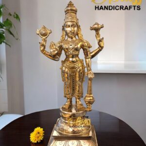 Pure Bronze Vishnu Statue Original from Swamimalai, 22 Inches Handcrafted Vishnu Idol for Home, Office & Temple Decor