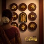 set of 9 frames with. brass motifs