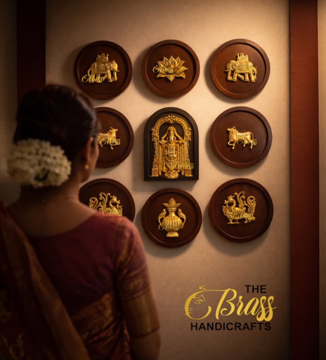 set of 9 frames with. brass motifs