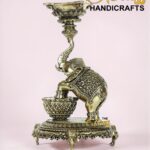 Brass Elephant Lamp (Diya), 5.5"