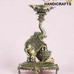 Brass Elephant Lamp (Diya), 5.5"