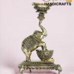 Brass Elephant Lamp (Diya), 5.5"