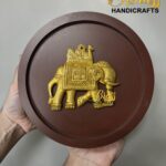 set of 9, wooden frames with brass motifs