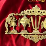 Pure Brass Shankha Chakra Namaha Wall Hanging with Hanuman & Garuda – Large Sacred Vishnu Symbols Wall Decor for Puja Room, Temple & Traditional Home (27 Inches)