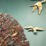 Pure Brass Kalpavriksha Tree of Life Wall Decor with Hanging Birds, Large Brass Wall Art, Indian Tree of Life, Luxury Home Office Restaurant Decor