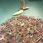 Pure Brass Kalpavriksha Tree of Life Wall Decor with Hanging Birds, Large Brass Wall Art, Indian Tree of Life, Luxury Home Office Restaurant Decor