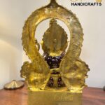 Kundan Work Brass Ganesha Idol – Handcrafted Brass Ganpati Statue for Home