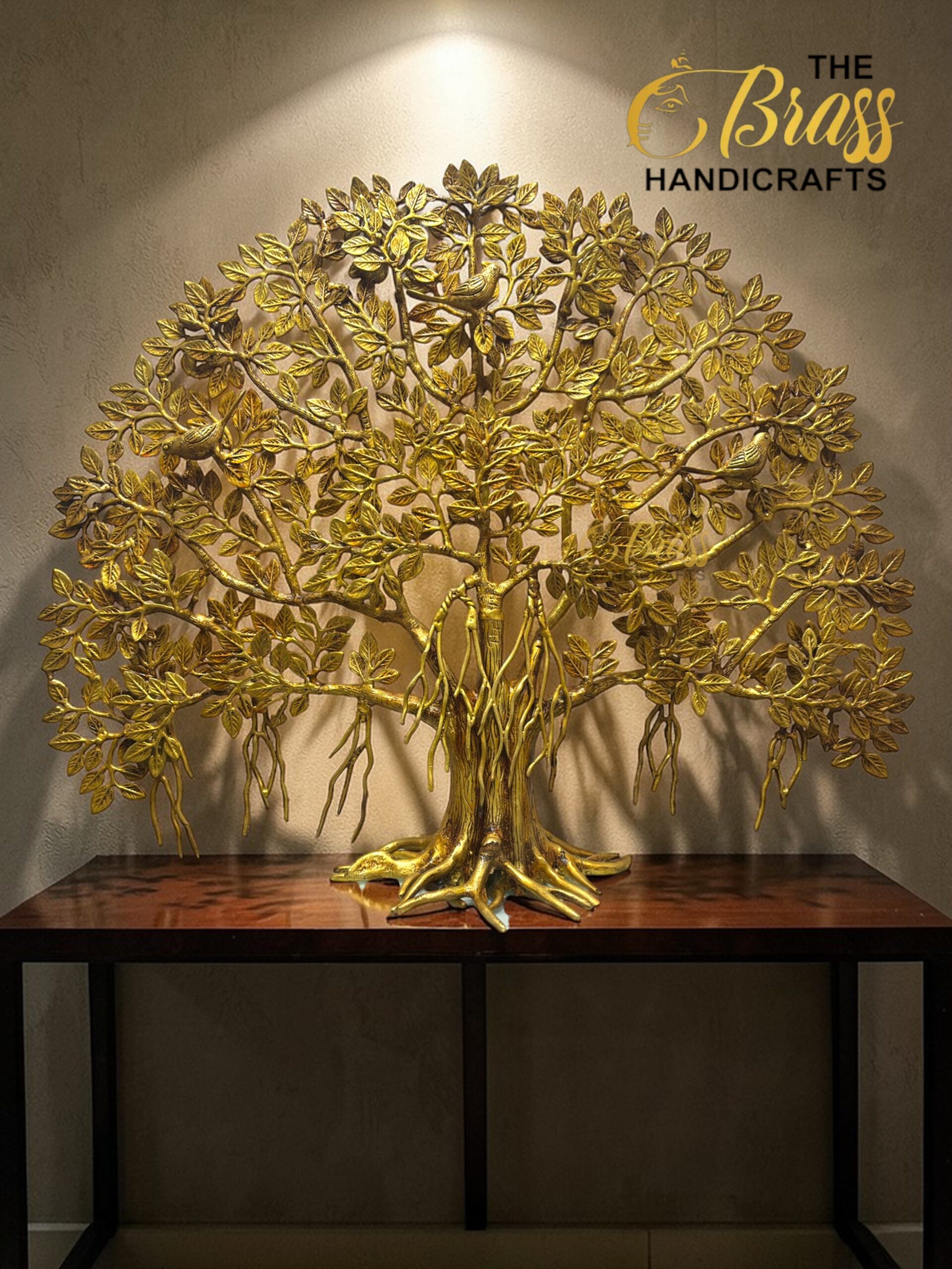 Luxury Brass Kalpavriksha Tree of Life – 30 Inch Statement Tabletop Decor  thebrasshandicrafts.com