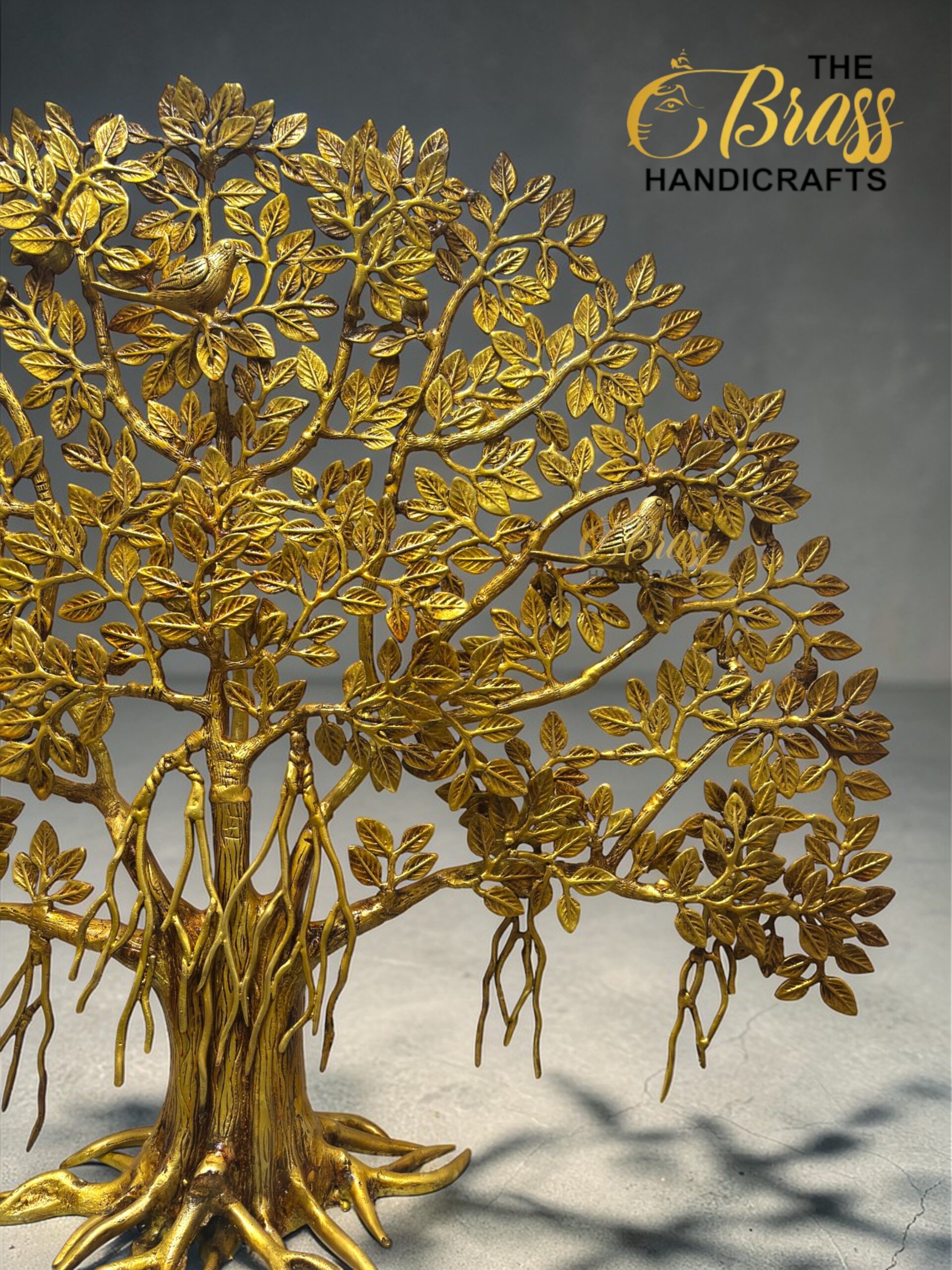Luxury Brass Kalpavriksha Tree of Life – 30 Inch Statement Tabletop Decor  thebrasshandicrafts.com