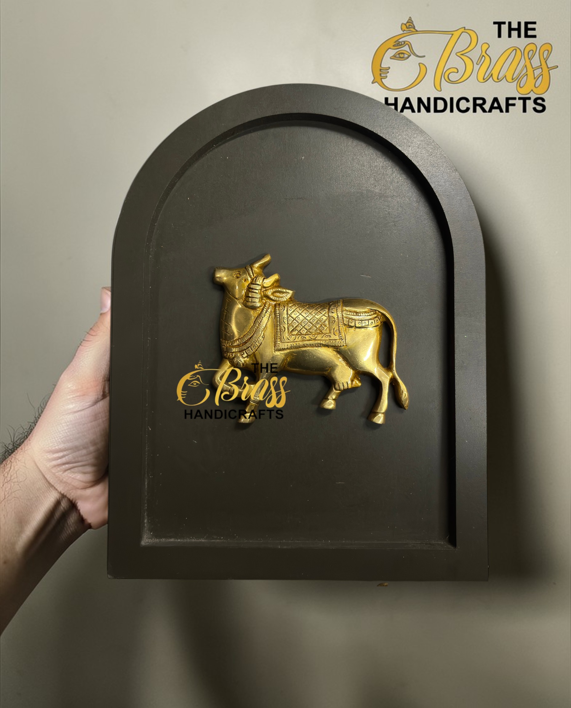 Set of 9 Wooden Frames featuring Brass Motifs