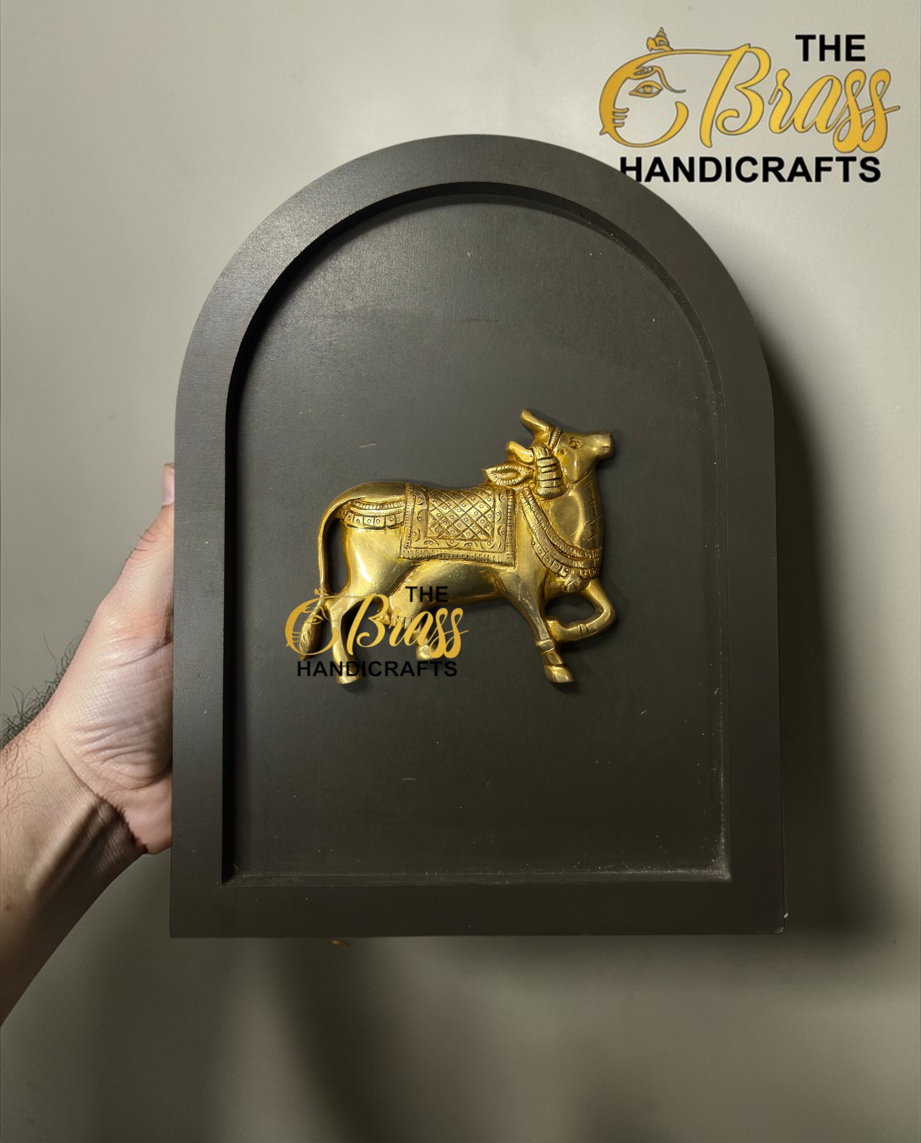 Set of 9 Wooden Frames featuring Brass Motifs