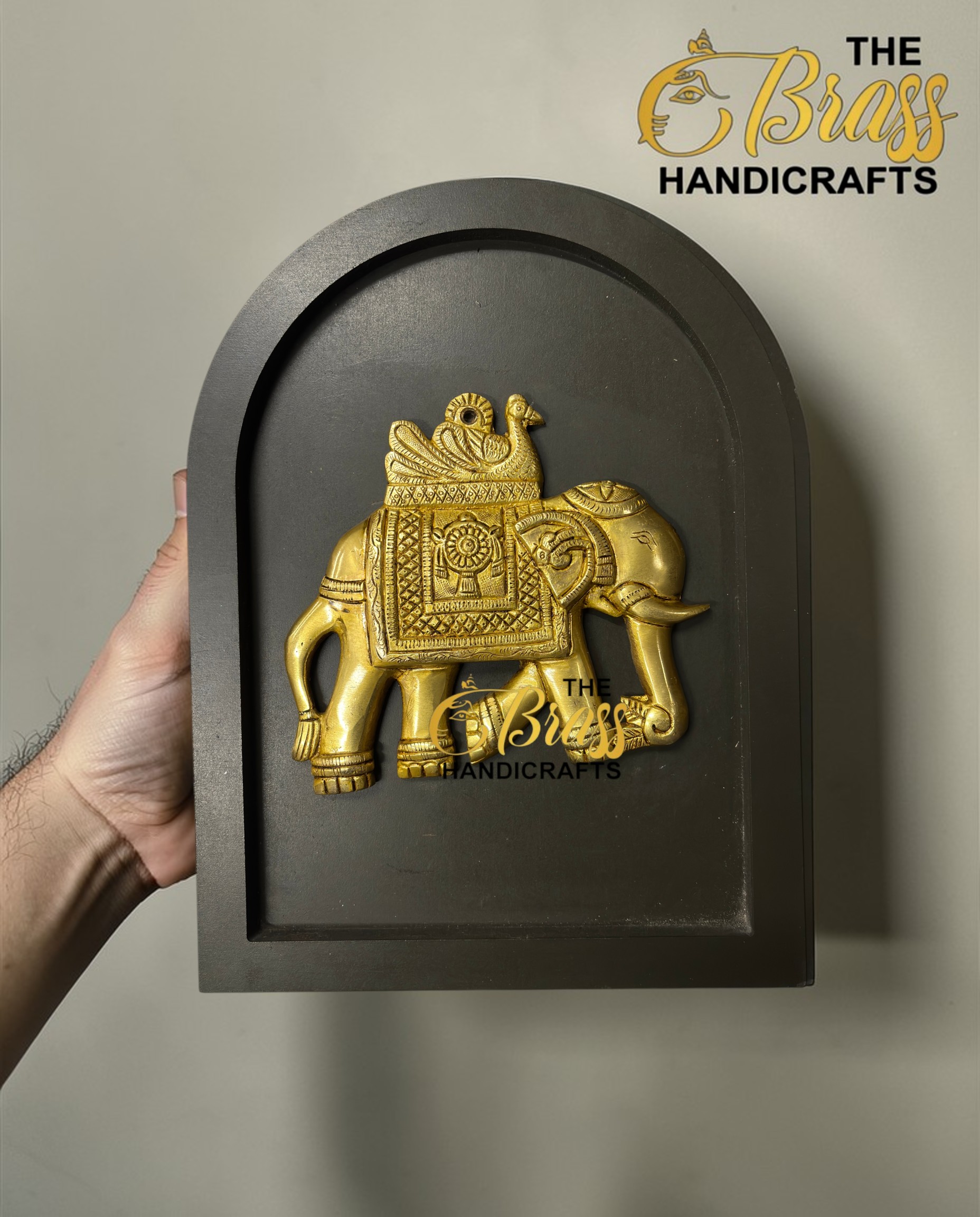 Set of 9 Wooden Frames featuring Brass Motifs