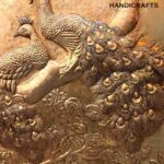 Brass Wall Mural based on Vrindavan theme, Krishna theme wall mural for home, office & puja room decor