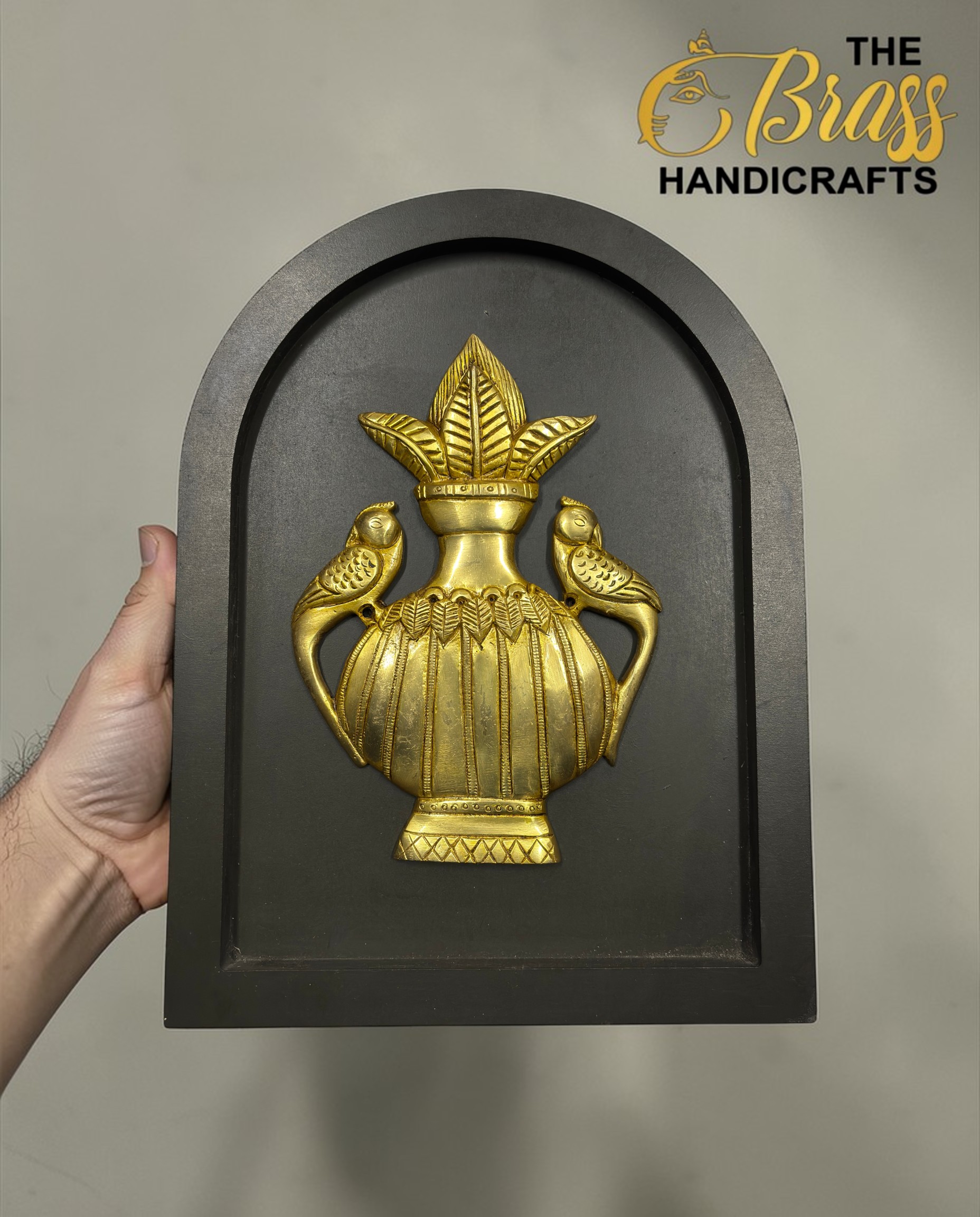 Set of 9 Wooden Frames featuring Brass Motifs