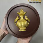 set of 9, wooden frames with brass motifs