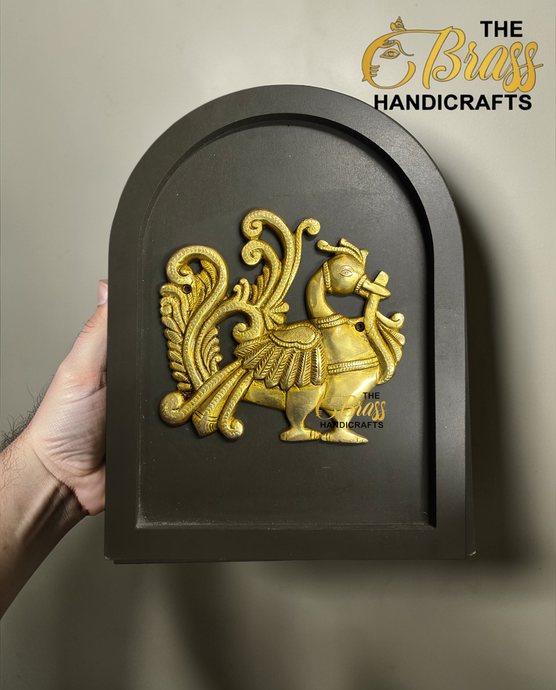 Set of 9 Wooden Frames featuring Brass Motifs